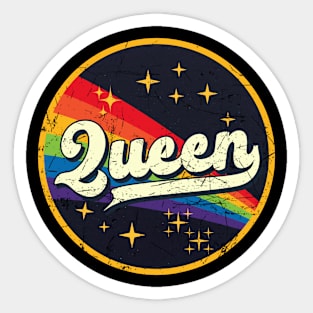 Queen // Rainbow In Space Vintage Grunge-Style Sticker